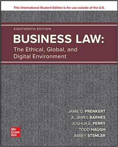 Test Bank for Business Law The Ethical Global and E Commerce Environment 16th Ediition by Mallor